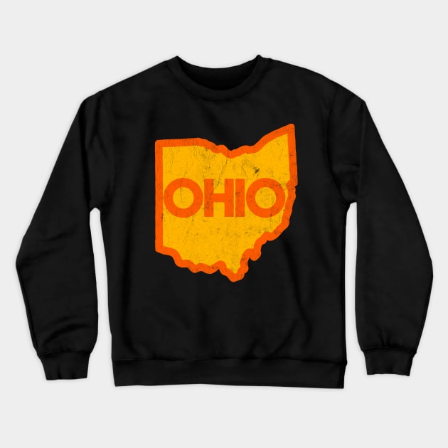 Ohio // Retro Typography Design Crewneck Sweatshirt by DankFutura